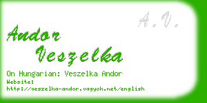 andor veszelka business card